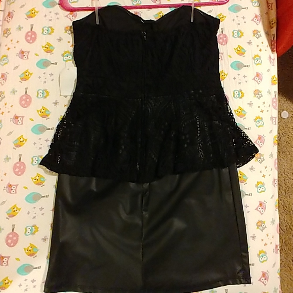 Strapless black dress